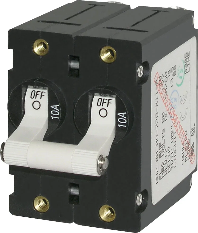 7233-BSS – BLUE SEA Circuit Breaker, 10 Ampere 120/ 240 Volt AC/ 65 Volt DC For Blue Sea System Electrical Panels Whi...